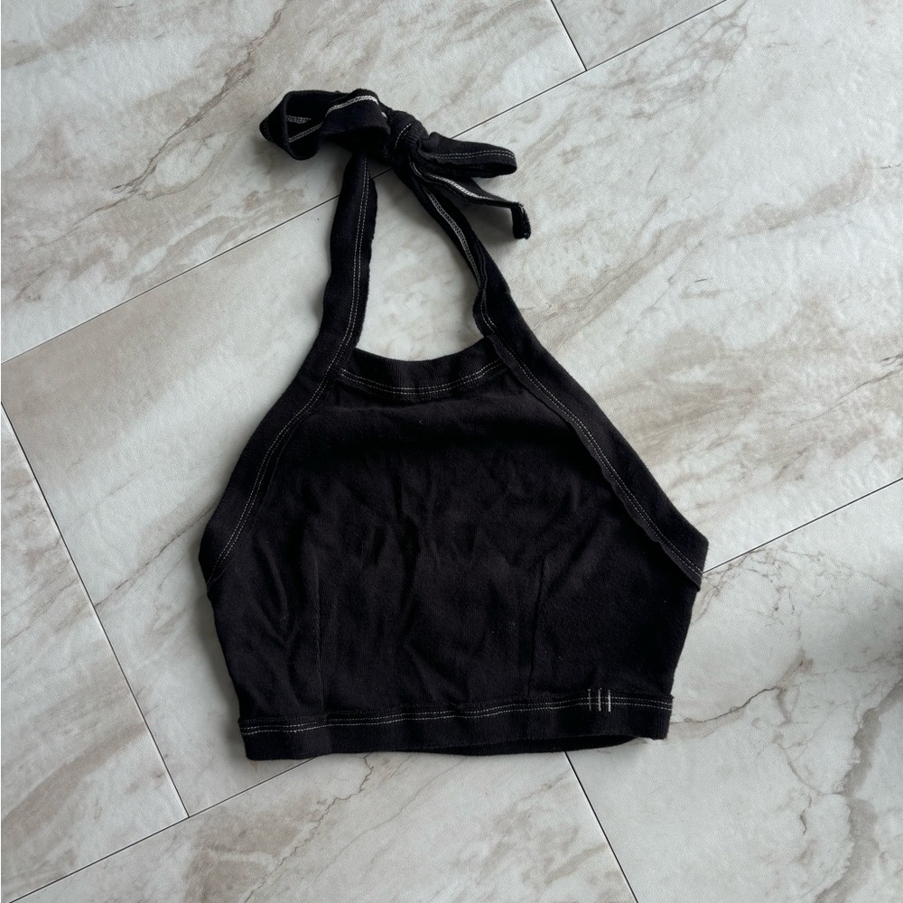 BDG Black Halter Crop Top